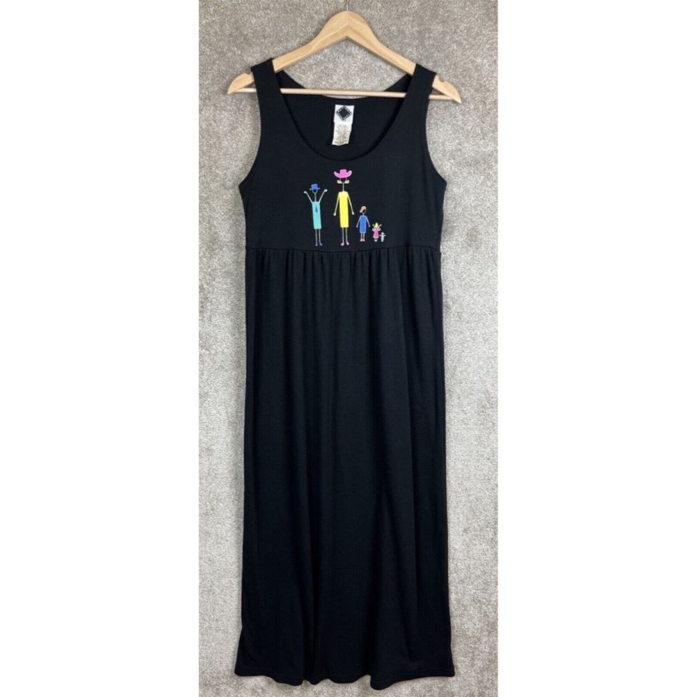 California Concepts Vintage Dress Womens 10 Black Maxi Sleeveless 90s- 7189